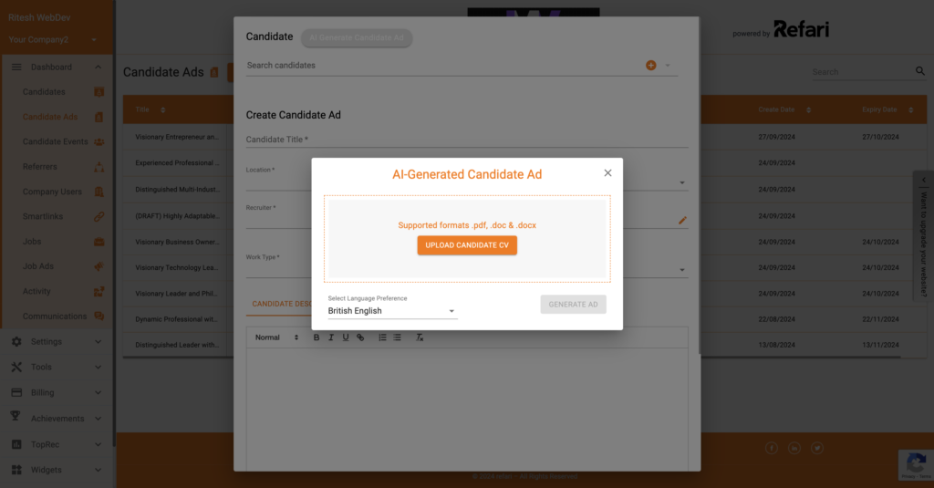 AI Canidate Ads