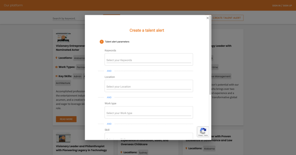 Create Talent Alert